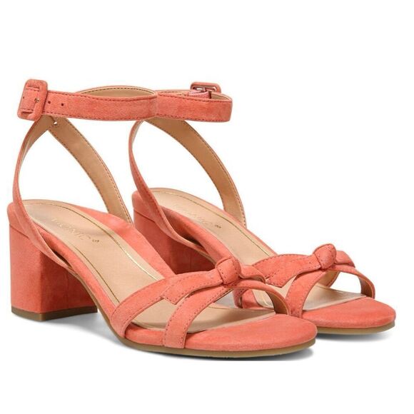 Vionic Rosabel pink suede bow tie heels size 7 - Picture 1 of 13